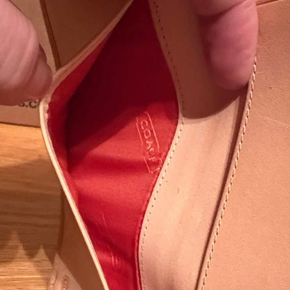Coach Tan Leather checkbook cover Wallet